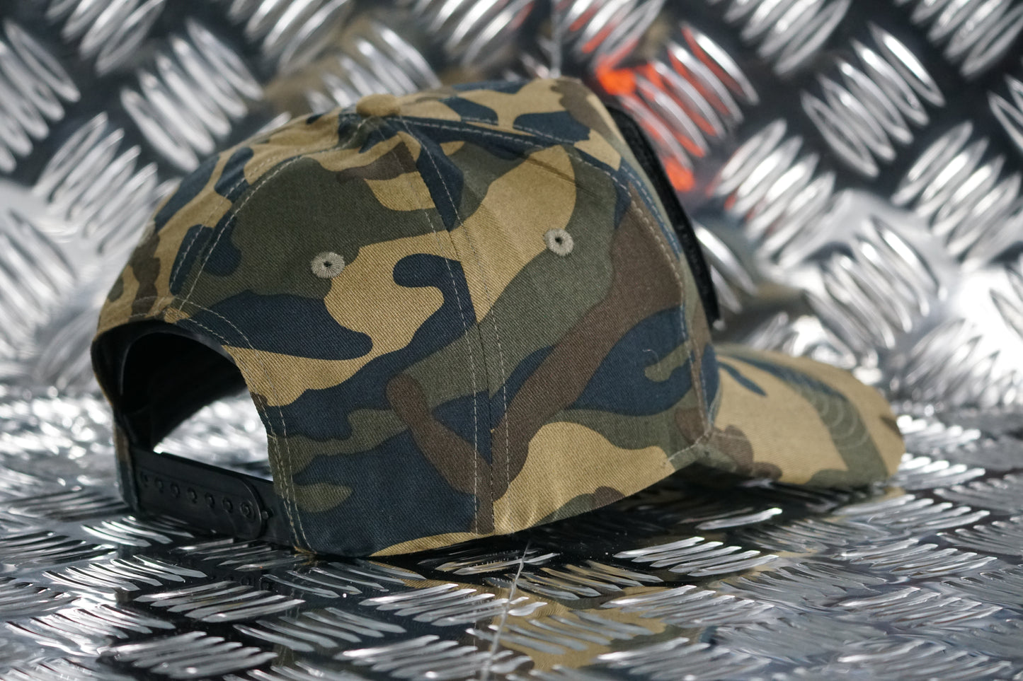 #EnjoyTheRide 5 Panel Removable Patch Cap - Jungle Camo