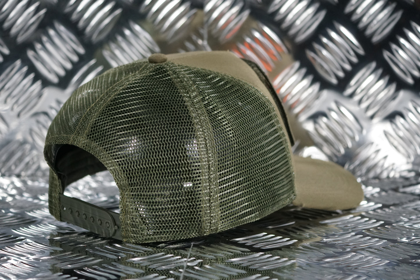 #EnjoyTheRide 5 Panel Removable Patch Trucker Cap - Military Green