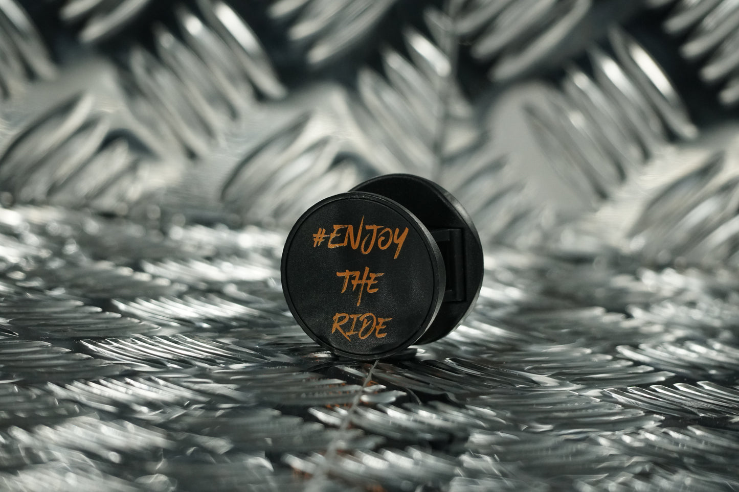 #EnjoyTheRide Black and Orange Express Mobile Phone Stand