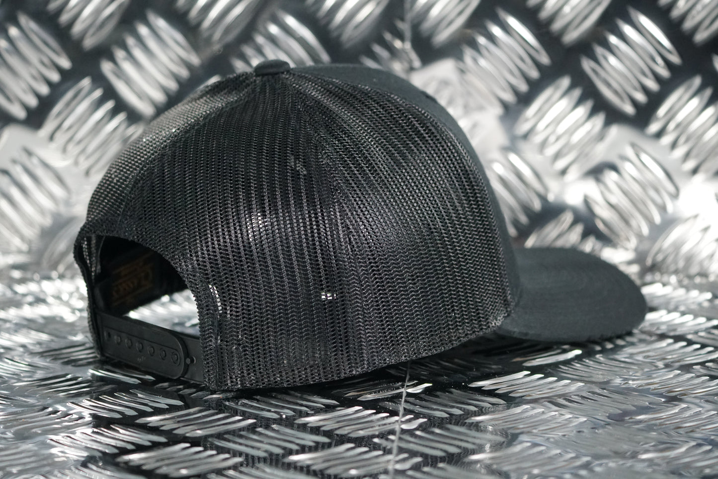 #EnjoyTheRide 6 Panel Retro Trucker Patchwork Cap - White and Black