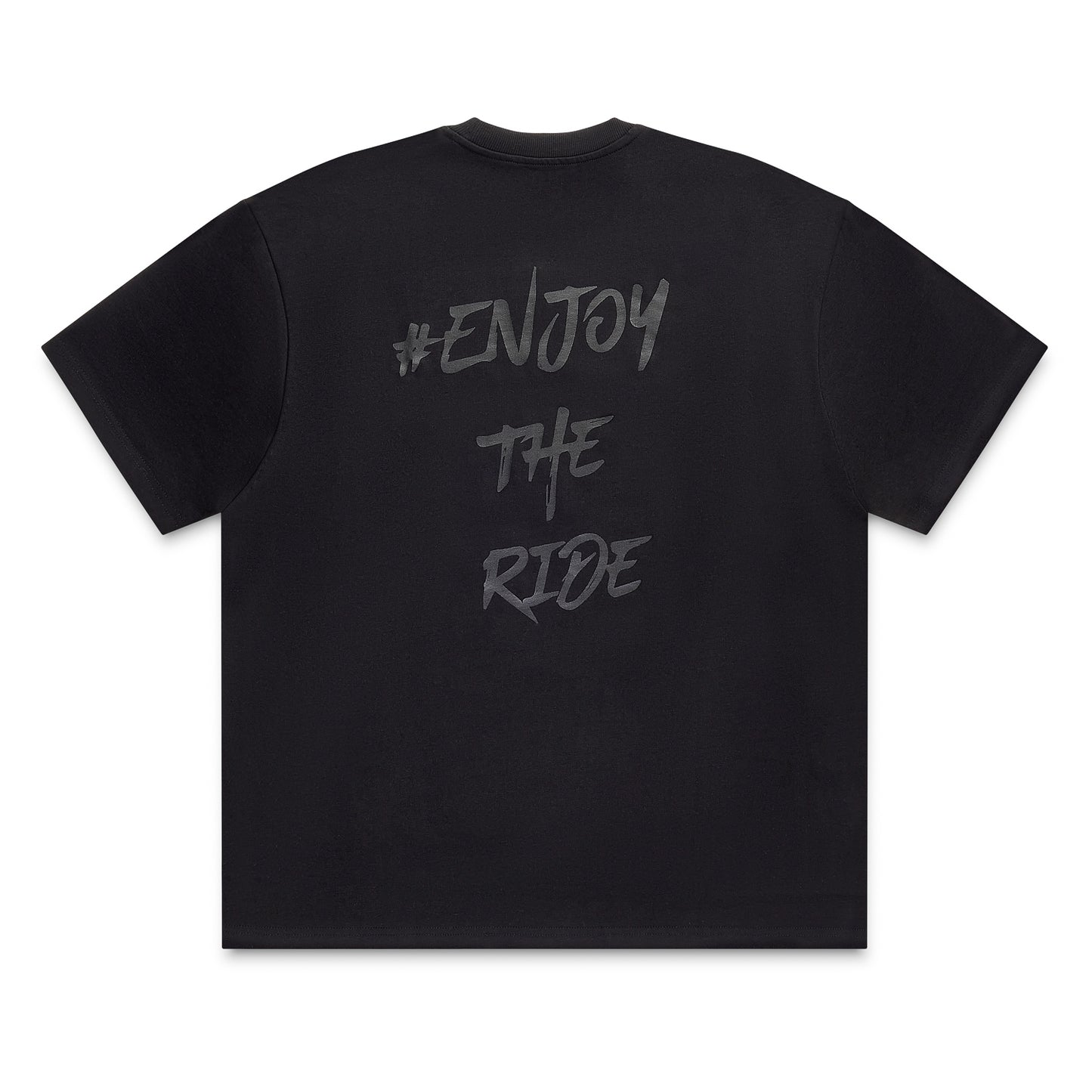 #EnjoyTheRide Black Unisex Heavyweight Oversize Short Sleeve T-Shirt - The Black One