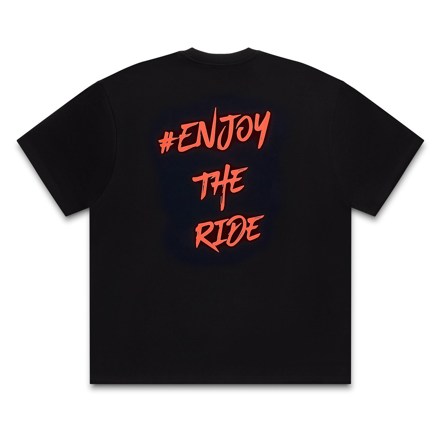 #EnjoyTheRide Black Unisex Heavyweight Oversize Short Sleeve T-Shirt - The Pink One