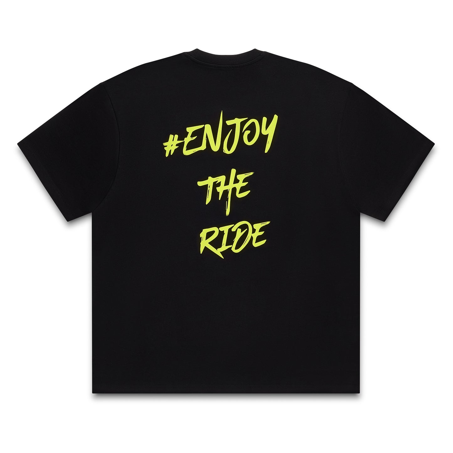 #EnjoyTheRide Black Unisex Oversize Short Sleeve T-Shirt - The Yellow One