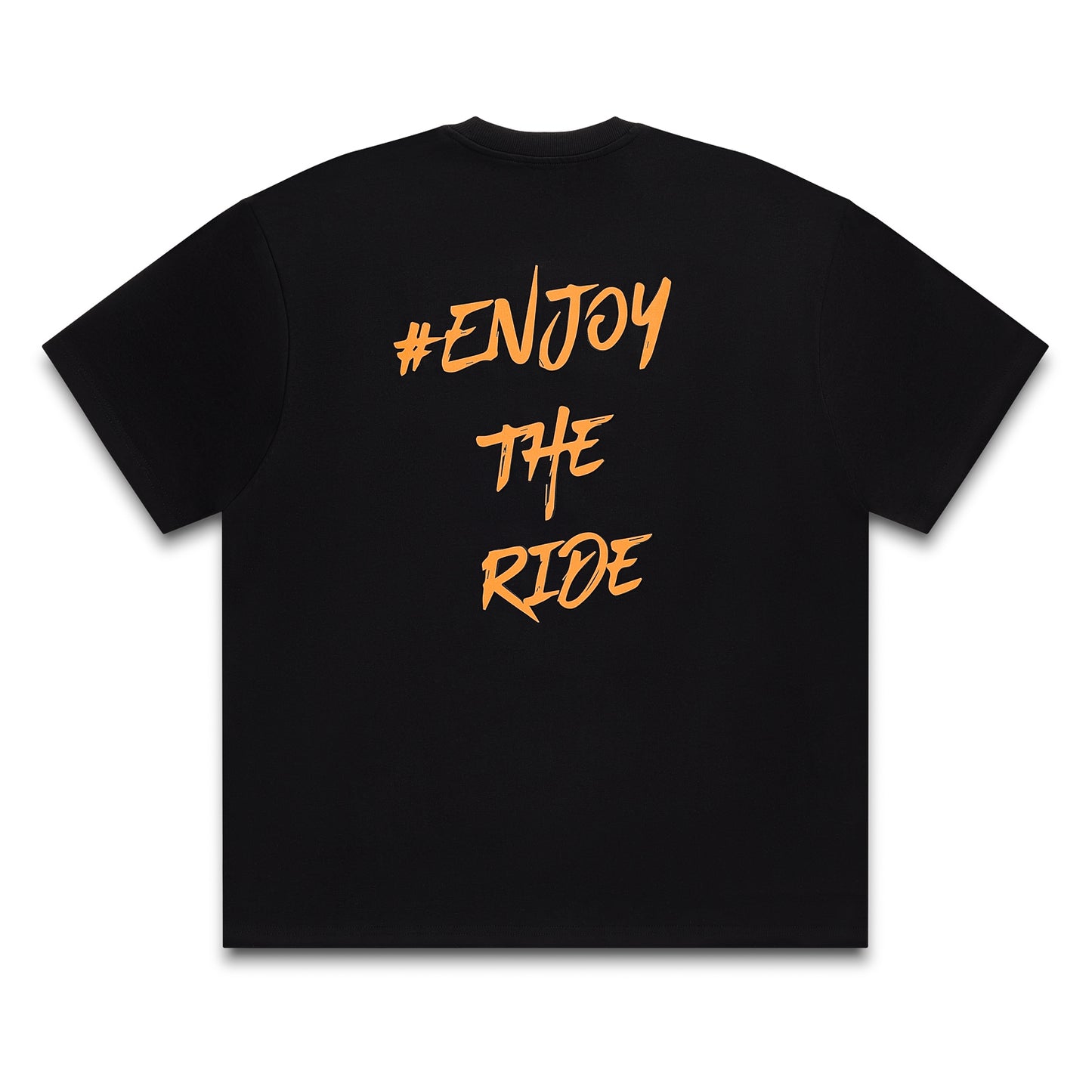 #EnjoyTheRide Black Unisex Oversize Short Sleeve T-Shirt - The Orange One