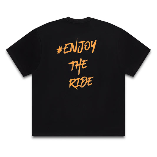 #EnjoyTheRide Black Unisex Oversize Short Sleeve T-Shirt - The Orange One