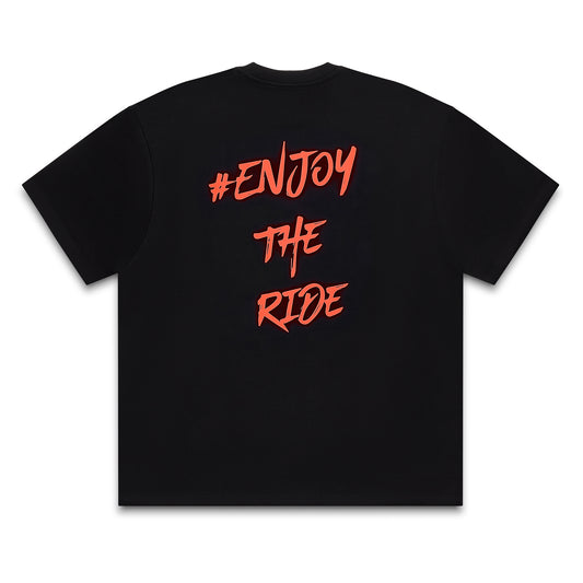 #EnjoyTheRide Black Unisex Oversize Short Sleeve T-Shirt - The Pink One