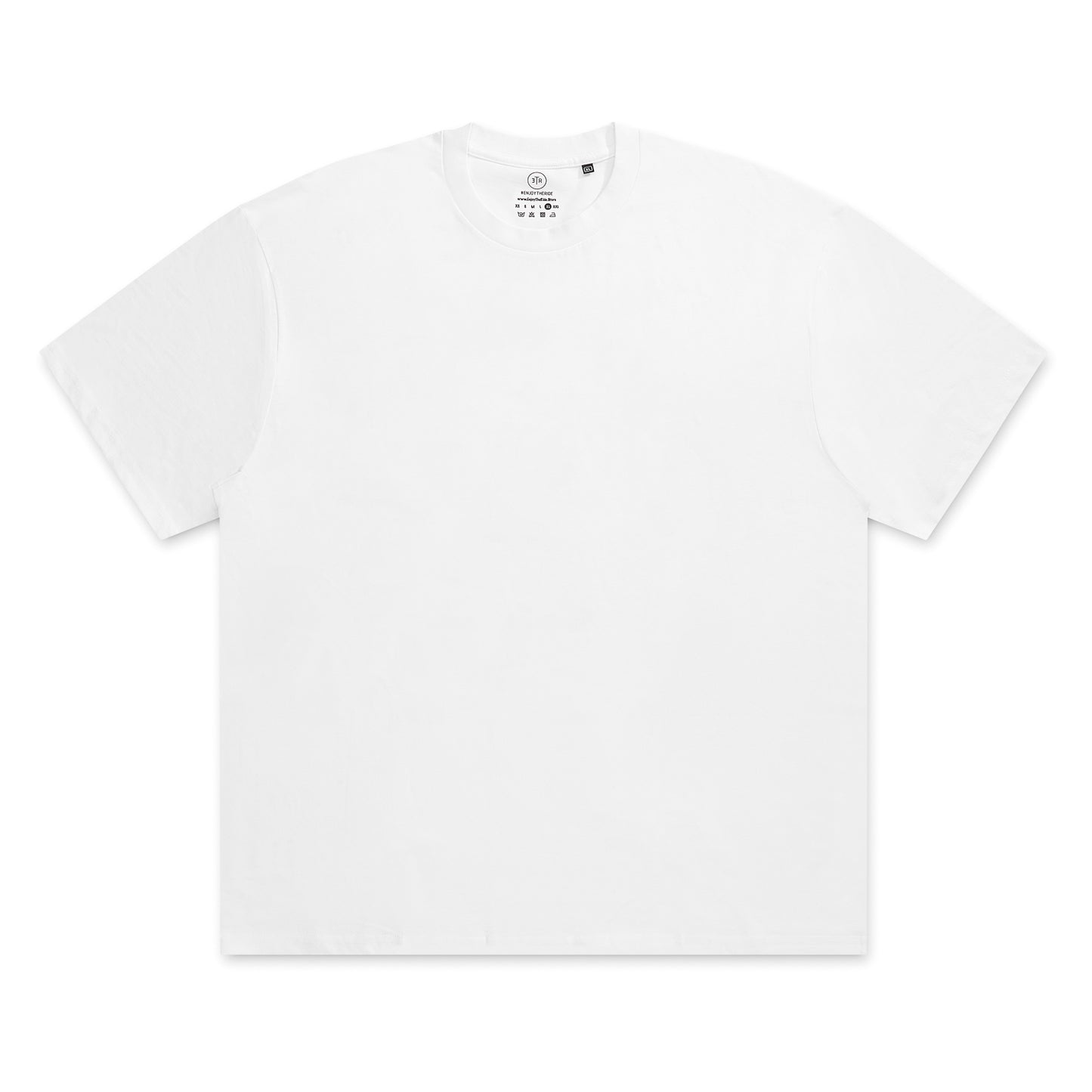 #EnjoyTheRide White Unisex Heavyweight Oversize Short Sleeve T-Shirt - The Black One