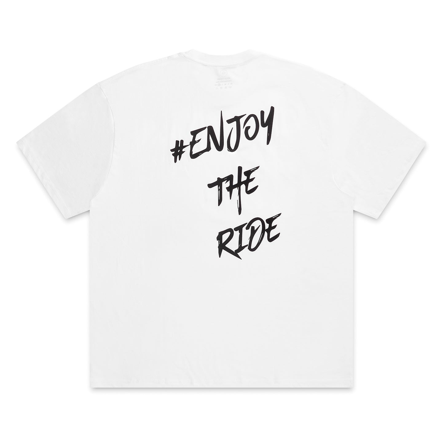 #EnjoyTheRide White Unisex Heavyweight Oversize Short Sleeve T-Shirt - The Black One