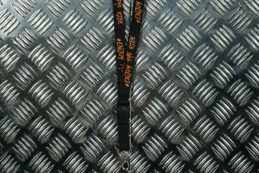 #EnjoyTheRide Black and Orange Lanyard/Key Chain Holder