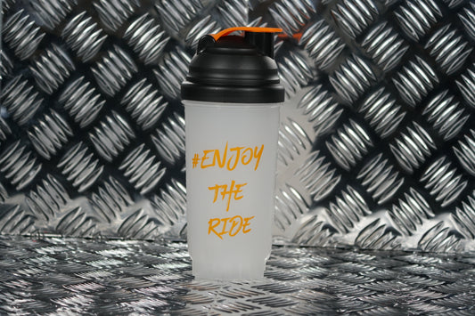 #EnjoyTheRide Black and Orange 700ml Protein Shaker Bottle