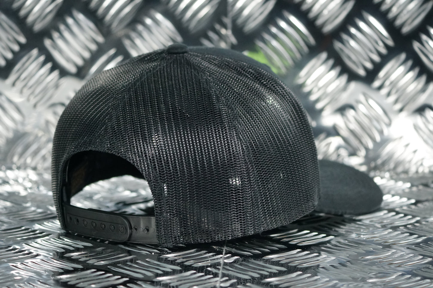 #EnjoyTheRide 6 Panel Retro Trucker Patchwork Cap - Black and Green